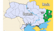 Ucrania y las regiones separatistas de Donetsk y Luhansk.