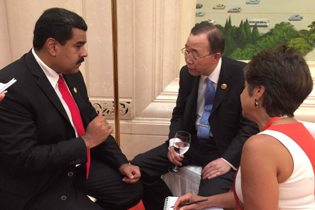 El presidente Maduro se reunió con Ban Ki-moon en China