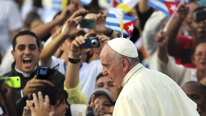 Papa Francisco en su más reciente visita a Cuba