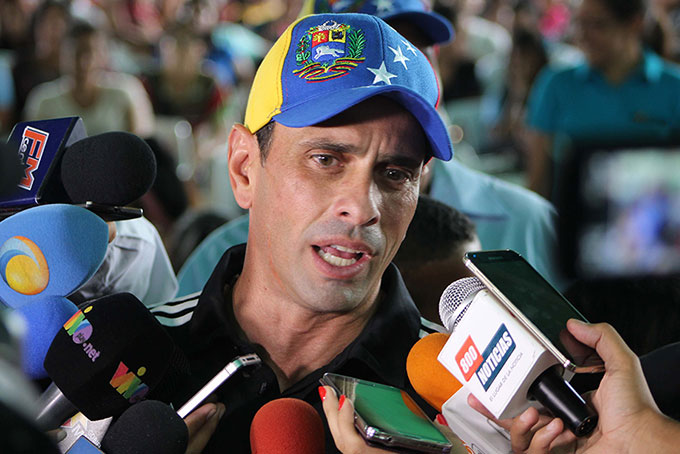 Henrique Capriles dice que la inflación en septiembre de 2015 fue de 18%