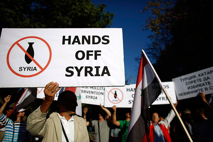 Manifestación a favor del pueblo de Siria